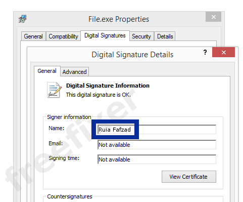 Screenshot of the Ruia Fafzad certificate